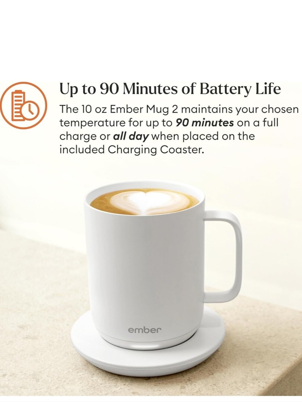 Ember Temperature Control Smart Mug 2, 10 oz White - Picture 3 of 10